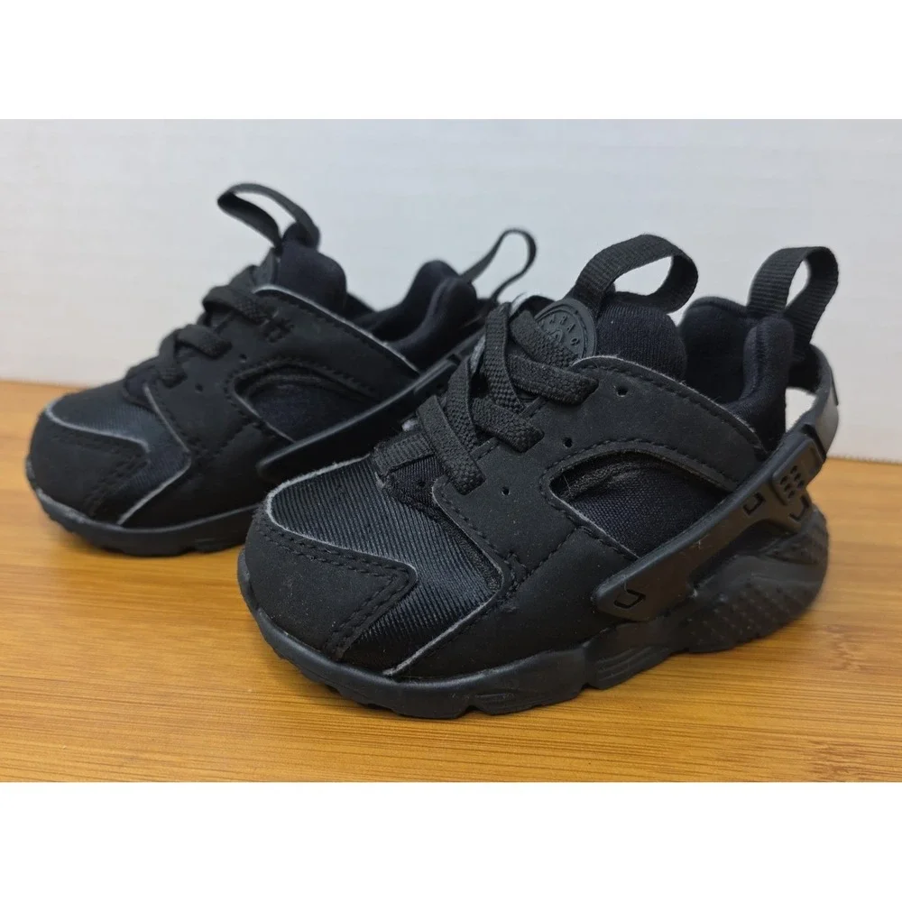 Nike Huarache Run Triple Black Size 5C Sneakers Shoes Baby Toddler FV5604-001